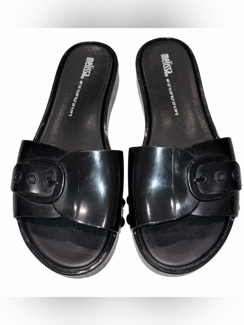 Melissa Black Platform Jelly Slides Sandals Shoes size 9
